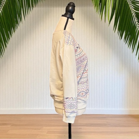 Vintage BLAST Petites Cream Floral Geometric Print Sweatshirt – Size M - Picture 3 of 12